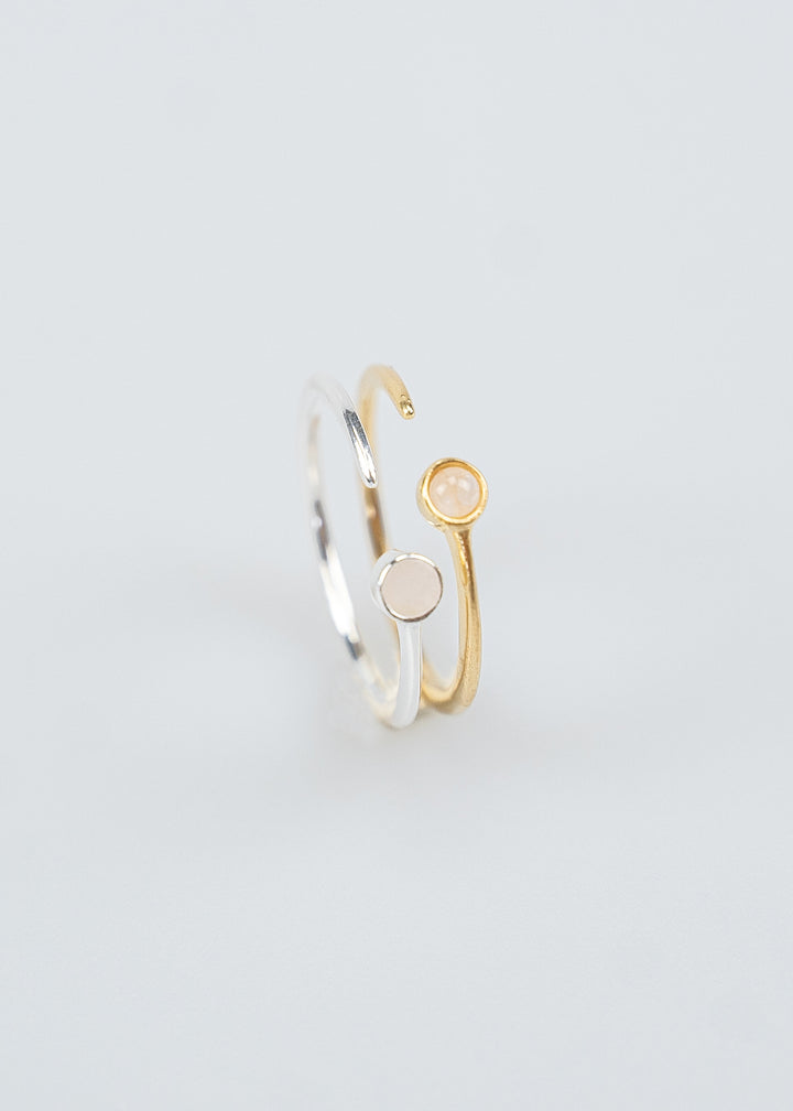 Rosenquarz Ring (Gold / Silber)