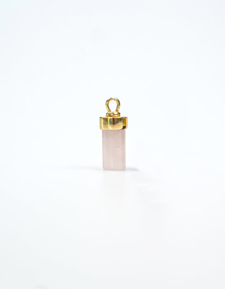 Rosenquarz Charm Gold