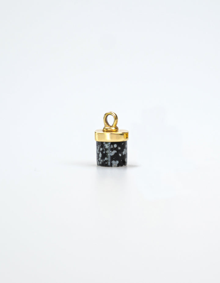 Schneeflocken Obsidian Kette Raja (Gold / Silber)