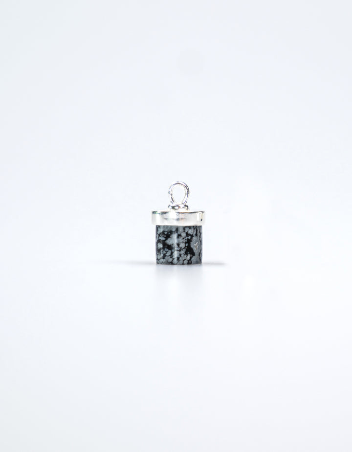 Schneeflocken-Obsidian Charm Silber